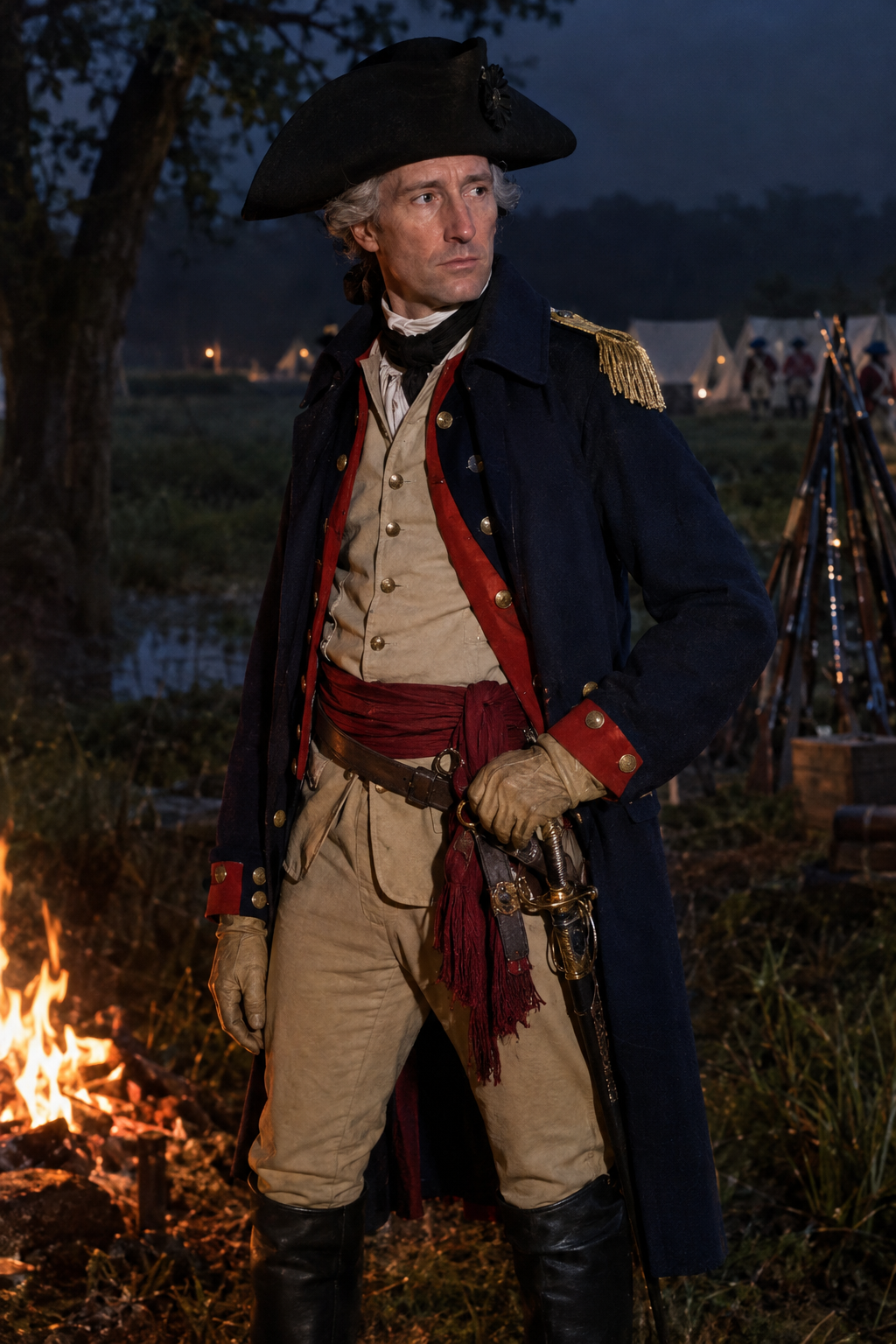 Cornwallis in British camp, Long Island — render C