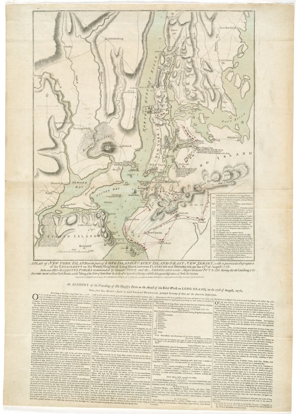 Faden Campaign Map (Battle of Long Island)