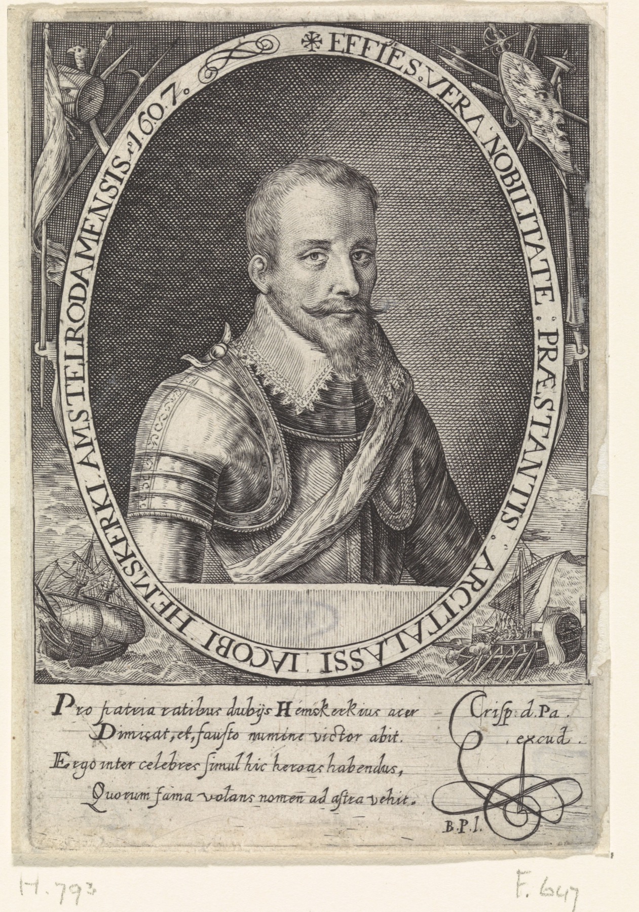 Jacob van Heemskerck, engraving by Crispijn de Passe, 1607
