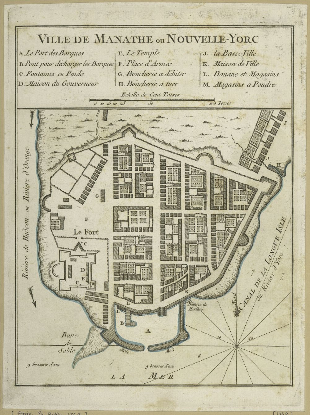 Ville de Manathe ou Nouvelle-Yorc